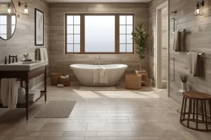 Bathroom with non slip flooring